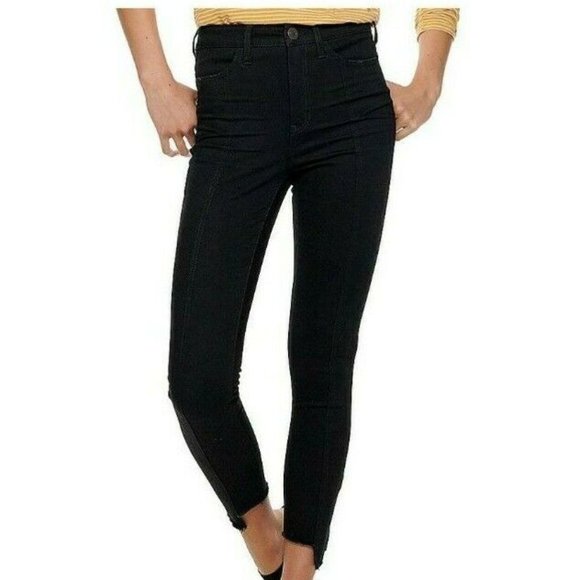 SO Jeans Juniors So Ultimate High Rise Ankle Raw Hem Stretch Denim Jegging Size 1 Black